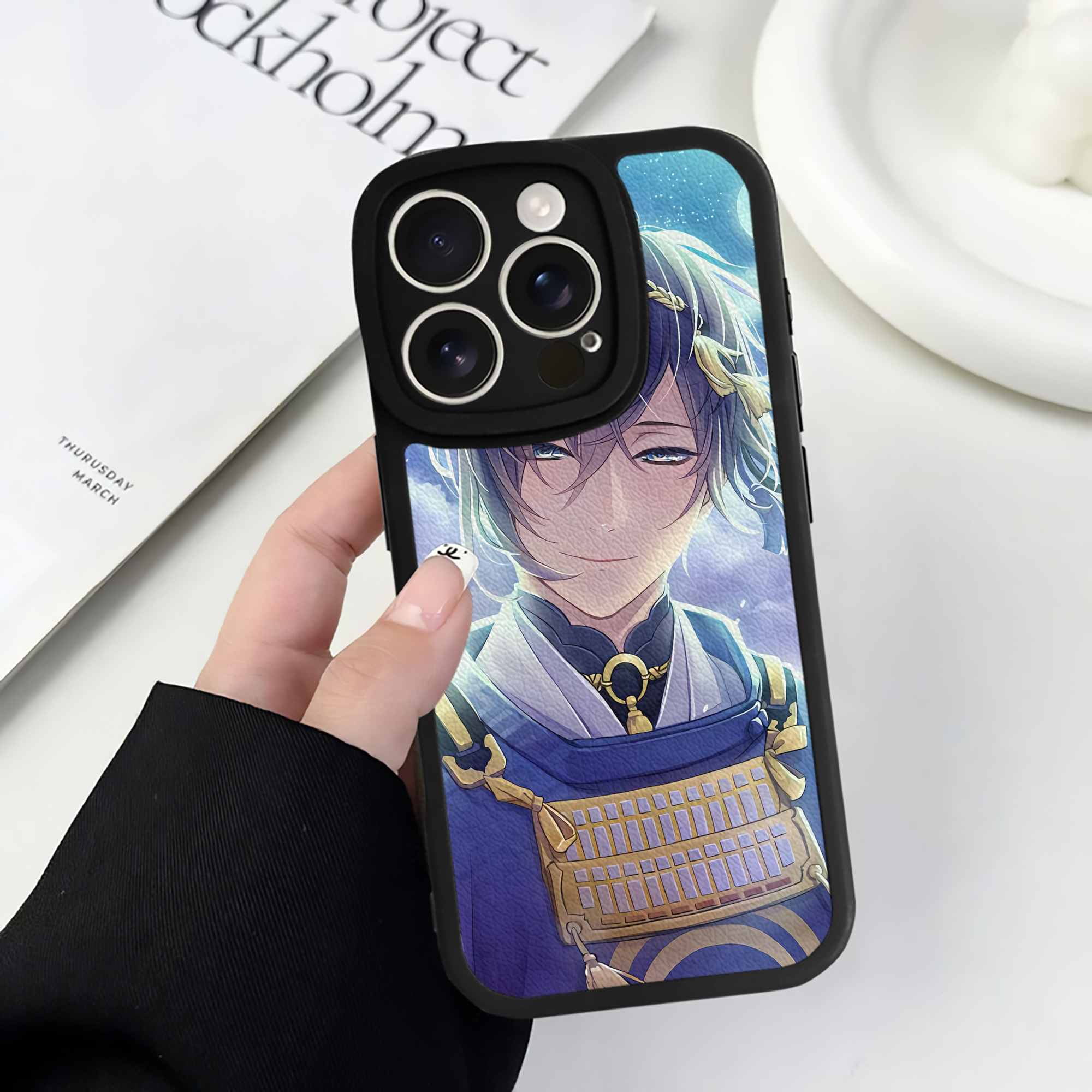 （画像用） 刀剣乱舞 Touken Ranbu 【iPhone 16シリーズ対応】シリコンスマホケース（レザー調） 材質：シリコン